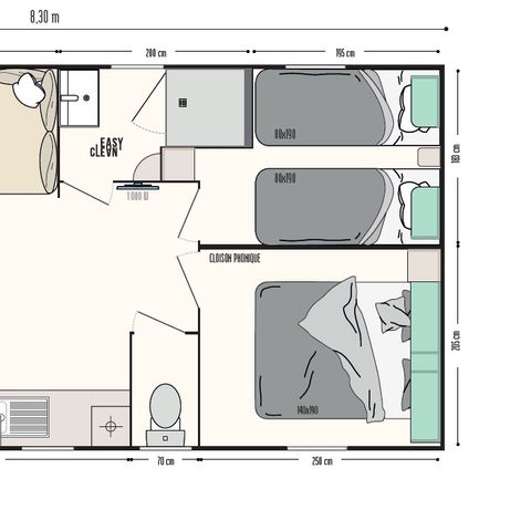 MOBILHOME 4 personas - 2 habitaciones - 25m2 - Bahía Loggia