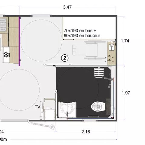 MOBILHOME 6 personas - Mobil-Home PMR 3 Habitaciones 4/6 Personas