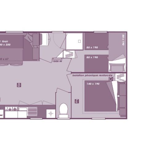 MOBILHOME 5 personas -  Rossignol - con aire acondicionado