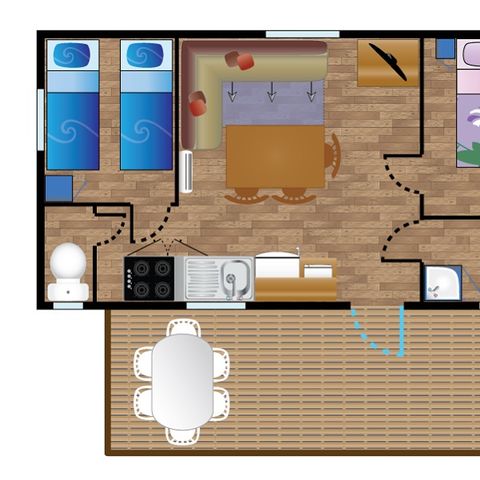 MOBILHOME 4 personnes - Petit Duc - climatisé ❆