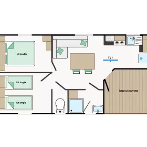 MOBILHOME 4 personas - Lavandera - con aire acondicionado ❆