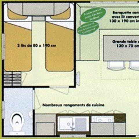 Mobilheim 4 Personen - Bambus + Klimaanlage