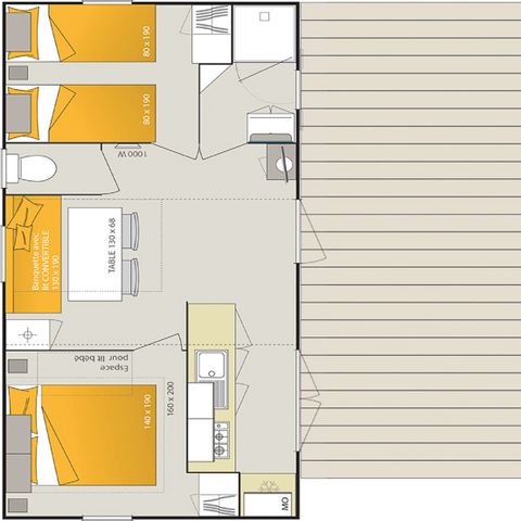 MOBILE HOME 8 people - Noumea + air-conditioning (2 mobile homes together)