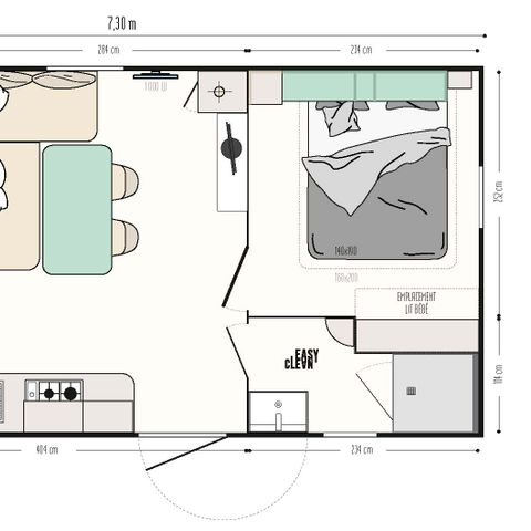 Stacaravan 4 personen - Rio 4 P Klim