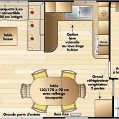 MOBILHEIM 6 Personen - 43 - GRAND CONFORT - 3 Schlafzimmer 2 Badezimmer