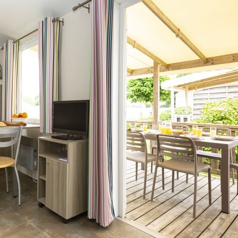 MOBILE HOME 4 people - Confort 28m² - 2 bedrooms - semi-covered terrace - TV + dishwasher