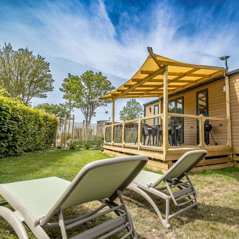 Stacaravan 6 personen - Stacaravan HORIZON Premium 33m² 3 kamers Overdekt terras