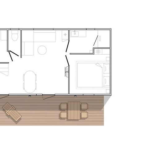 MOBILHEIM 4 Personen - Mobilheim HORIZON Premium 31 m² 2 Zimmer / Überdachte Terrasse