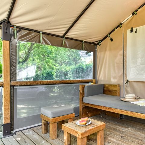 TENTE TOILE ET BOIS 5 personnes - Lodge 2 chambres  (sans sanitaires)