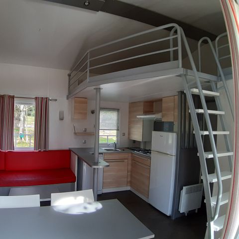 MOBILHOME 9 personnes - Mobile Home FAMILY CONFORT PLUS  3 chambres + 1 mezzanine + 2 salles de bain+ terrasse de 18m2