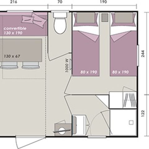 MOBILHOME 6 personnes - MAGNOLIA