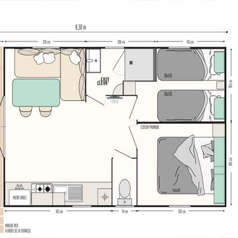 MOBILE HOME 4 people - ROMARIN - 28m² - 2 bedrooms