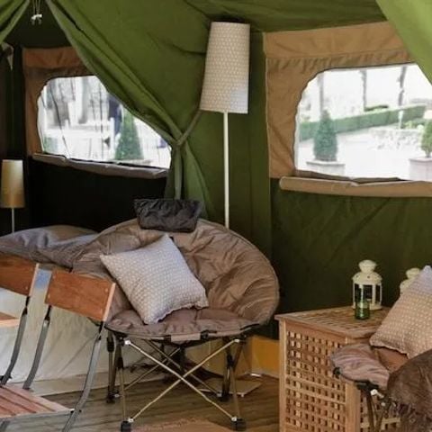 TENTE TOILE ET BOIS 5 personnes - Lodge Nature 3 Pièces 5 Personnes Sans Sanitaires