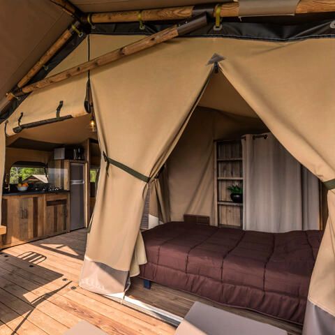 TENTE TOILE ET BOIS 4 personnes - Lodge Luxe 3 Pièces 4 Personnes