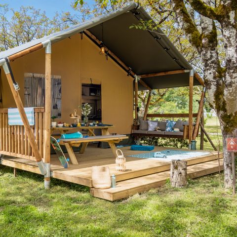 SafariZelt 4 Personen - Lodge Woody - 2 Schlafzimmer - 4 Personen