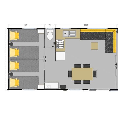 MOBILHOME 6 personnes - V.I.P. 3 CHAMBRES