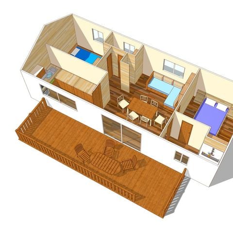 MOBILHOME 6 personnes - Comfort XL | 2 Ch. | 4/6 Pers. | Terrasse Couverte | Clim.