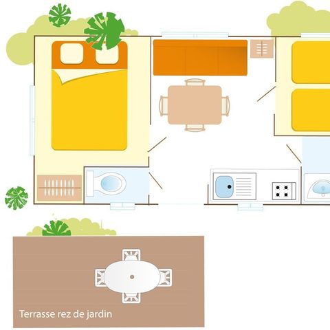 MOBILHOME 4 personnes - Mobil-home | Classic | 2 Ch. | 4 Pers. | Terrasse simple