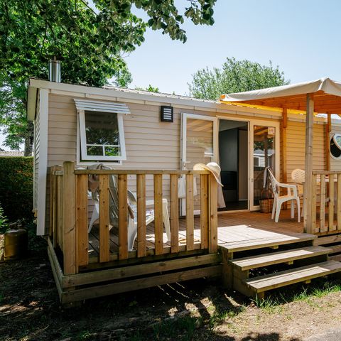 STACARAVAN 4 personen - Mobile-home | Comfort | 2 Slaapkamers | 4 Pers. | Verhoogd terras | Airconditioning.