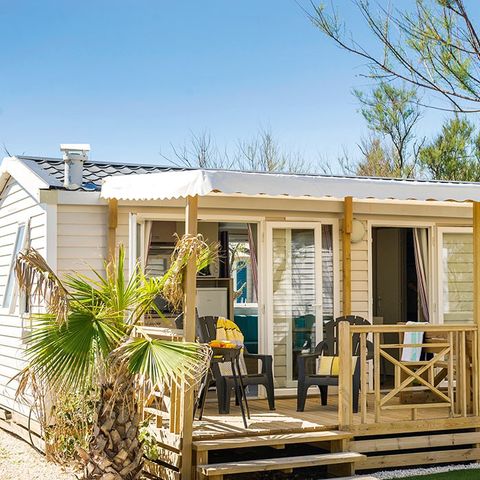 STACARAVAN 4 personen - Mobile-home | Comfort XL | 2 slaapkamers | 4 pers. | Verhoogd terras | Airconditioning.