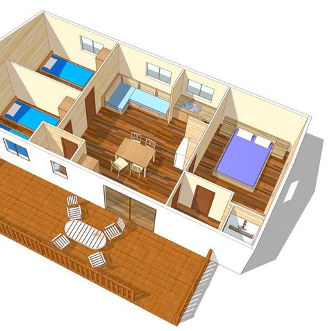 MOBILHOME 6 personas - Classic | 3 Dormitorios | 6 Pers. | Terraza Cubierta