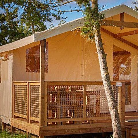 TENTE TOILE ET BOIS 5 personnes - Super Lodge | 2 Ch. | 4/5 Pers. | Sans SDB