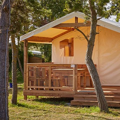 TENTE TOILE ET BOIS 5 personnes - Super Lodge | 2 Ch. | 4/5 Pers. | Sans SDB