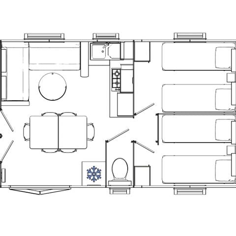 CASA MOBILE 6 persone - Affascinante casa mobile con 3 camere da letto 6p