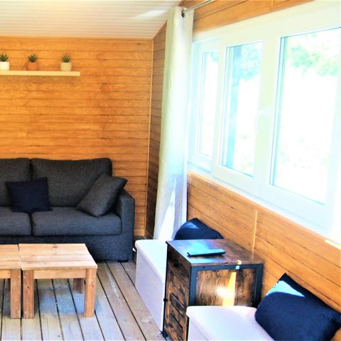 TENTE TOILE ET BOIS 7 personnes - Ecolodge  Climatisé + TV