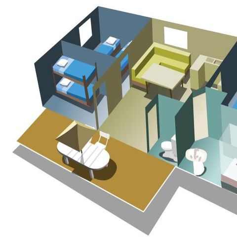 MOBILHOME 6 personas - Mobil-home 3 habitaciones (33 m²) n°3 a 5