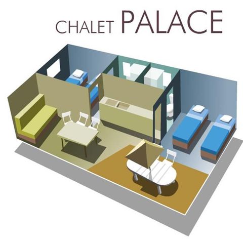 CHALET 6 personen - Chalet Motel Dimanche/Dimanche 2 badkamers (45 m²) - n°96 tot 99