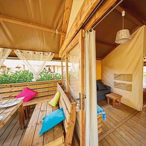 Safaritent 5 personen - Lodgetent | 2 slaapkamers | 4/5 pers. | Geen badkamer