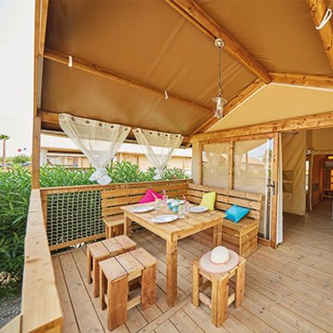 TENDA IN TELA E LEGNO 5 persone - Tenda Lodge | 2 Camere da letto | 4/5 Persone | Senza bagno