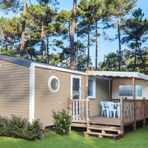 Stacaravan 6 personen - Mobile-home | Comfort XL | 2 slaapkamers | 4/6 pers. | Verhoogd terras | Airconditioning