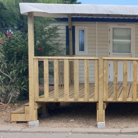 MOBILHEIM 6 Personen - 003 (3 Schlafzimmer, 1 Duschraum) - TV - Überdachte Terrasse