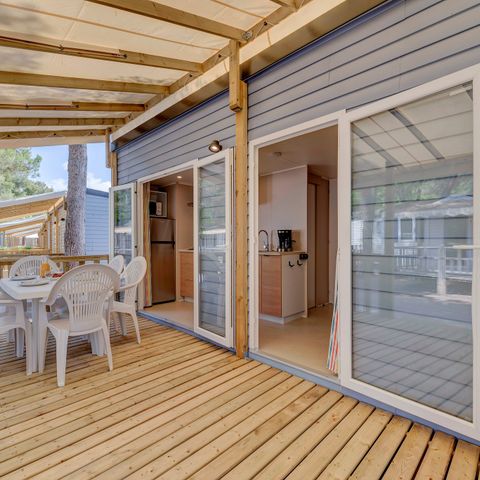 Stacaravan 4 personen - Mobile-home | Comfort XL | 2 slaapkamers | 4 pers. | Verhoogd terras | Air-con.