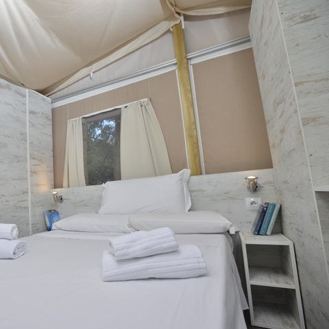 Zelt 4 Personen - LODGE TENT SUN (Möglichkeit für eine zusätzliche 5. Person in einem separaten Bett)