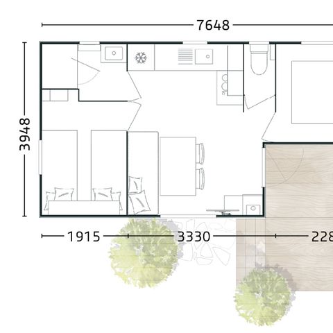 MOBILE HOME 4 people - Bergamo 762 TI 2 hp