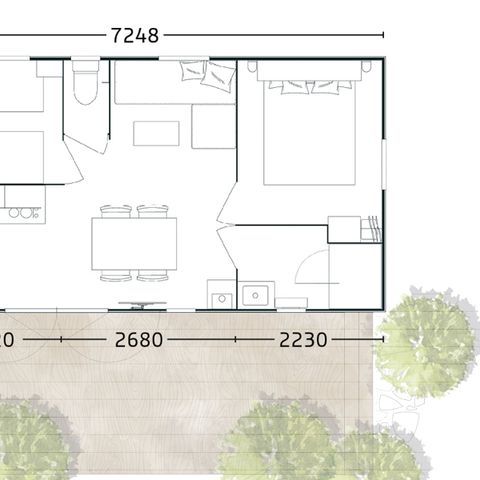 MOBILHEIM 4 Personen - Bahia 72.2 2 Schlafzimmer