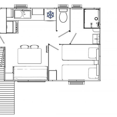 MOBILHOME 6 personnes - Mobil-home | Comfort | 2 Ch. | 4/6 Pers. | Terrasse surélevée | Clim.