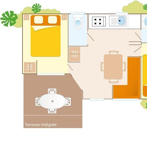 MOBILHOME 6 personnes - Mobil-home | Comfort | 2 Ch. | 4/6 Pers. | Terrasse simple | Clim.