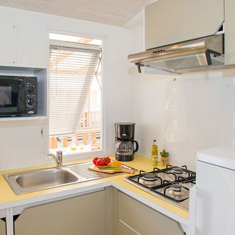 STACARAVAN 4 personen - Mobile-home | Comfort XL | 2 slaapkamers | 4 pers. | Verhoogd terras | Airconditioning.