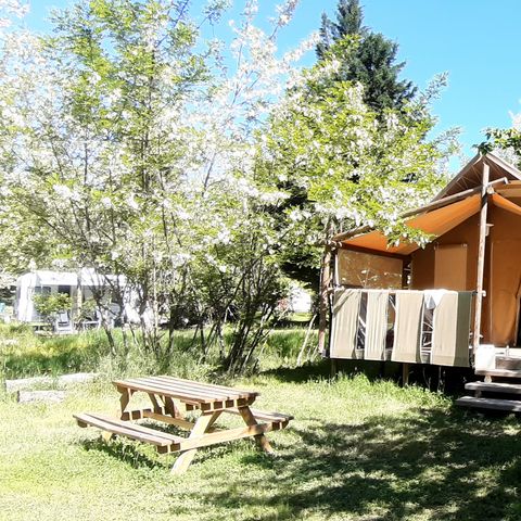 BUNGALOWTENT 7 personen - JUNGLE LODGE zonder sanitair 31 m²