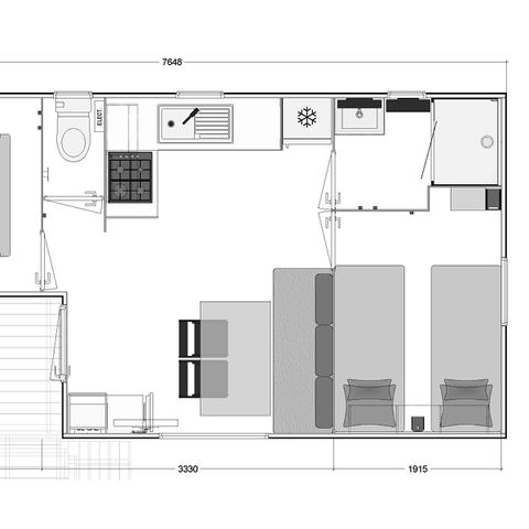 MOBILHEIM 4 Personen - Cottage 4 FEUILLES 2 Zimmer - BLICK AUF DEN PLAN D'EAU