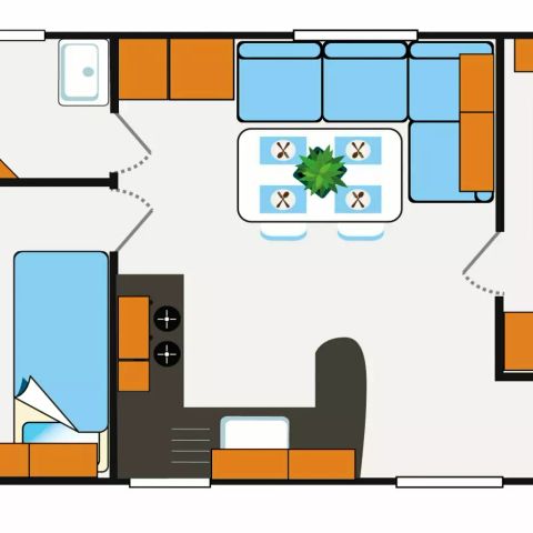 Stacaravan 6 personen - 3 Kamers 4/6 Personen Airconditioning + TV