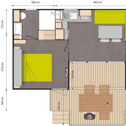 MOBILHOME 4 personnes - Mobil Home Pins 3 Pièces 4 Personnes Climatisé + TV