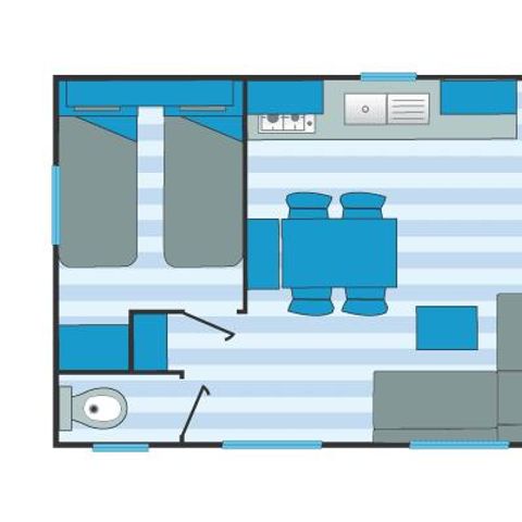 MOBILHEIM 6 Personen - 2 Zimmer