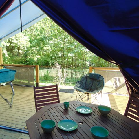 TENTE TOILE ET BOIS 5 personnes - Freeflower Standard 37m² / 2 chambres - terrasse (sans sanitaires privatifs)