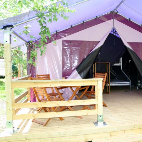 TENTE TOILE ET BOIS 5 personnes - Freeflower Standard 37m² / 2 chambres - terrasse (sans sanitaires privatifs)