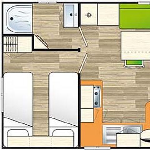 MOBILHOME 6 personas - Mobil-home estándar 30 m² / 2 habitaciones - terraza cubierta